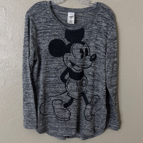 Disney Mickey Mouse Lightweight Knit Sweater XL (15/17) Gray Black - Picture 1 of 5